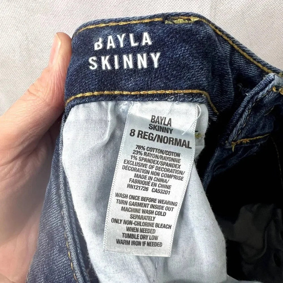 Aeropostale Bayla‎ Mid Wash Destructed Skinny Jean Size 8R - Picture 6 of 8